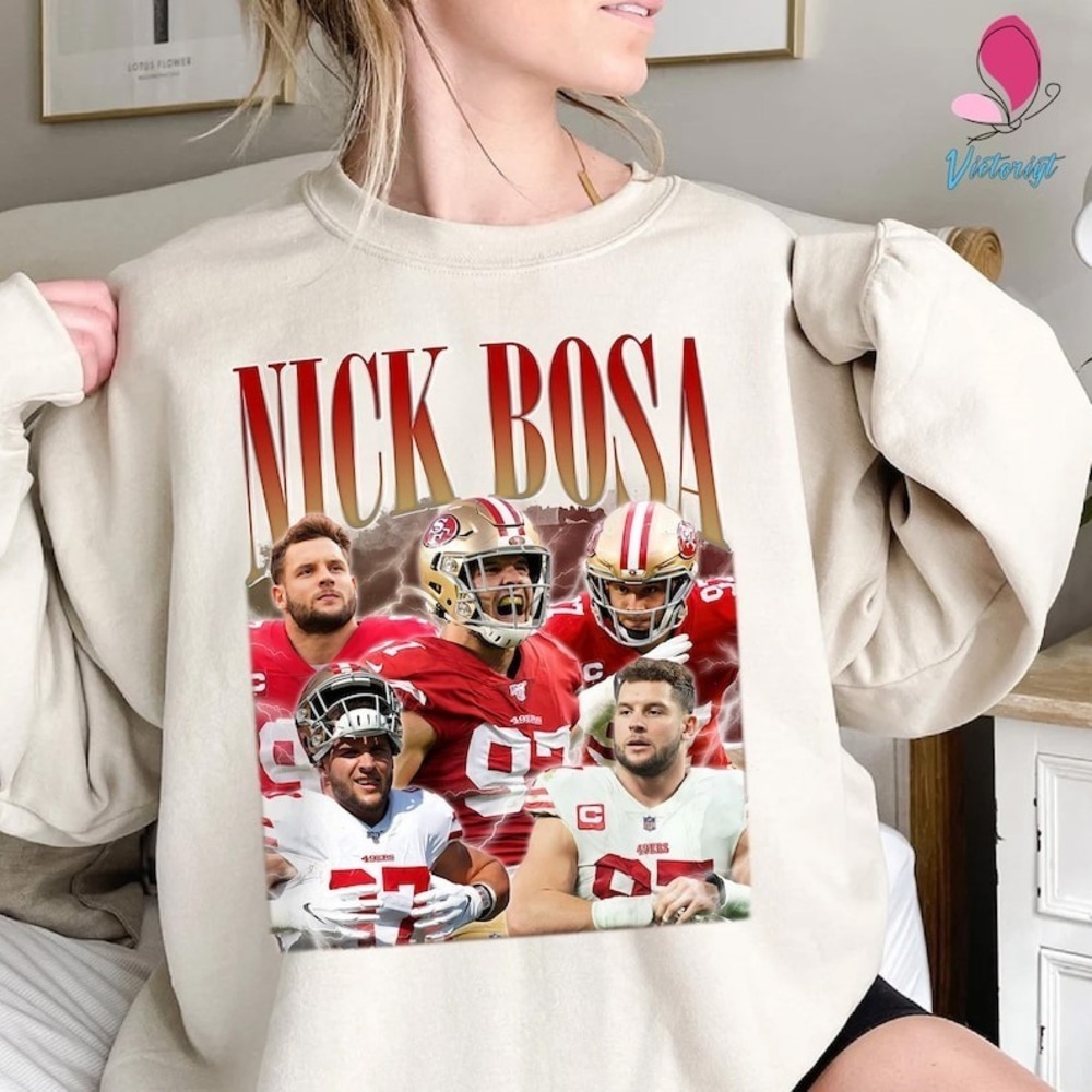 Vintage Nick Bosa Sweatshirt, Football Sweatshirt, 49ers Sweatshirt